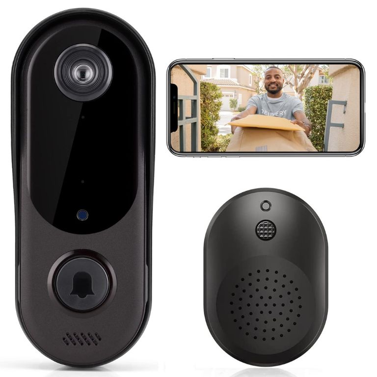 Wireless Doorbell WiFi with Chime Cloud Storage Real Time Video Doorbell Two-Way Audio IOS Android Phone